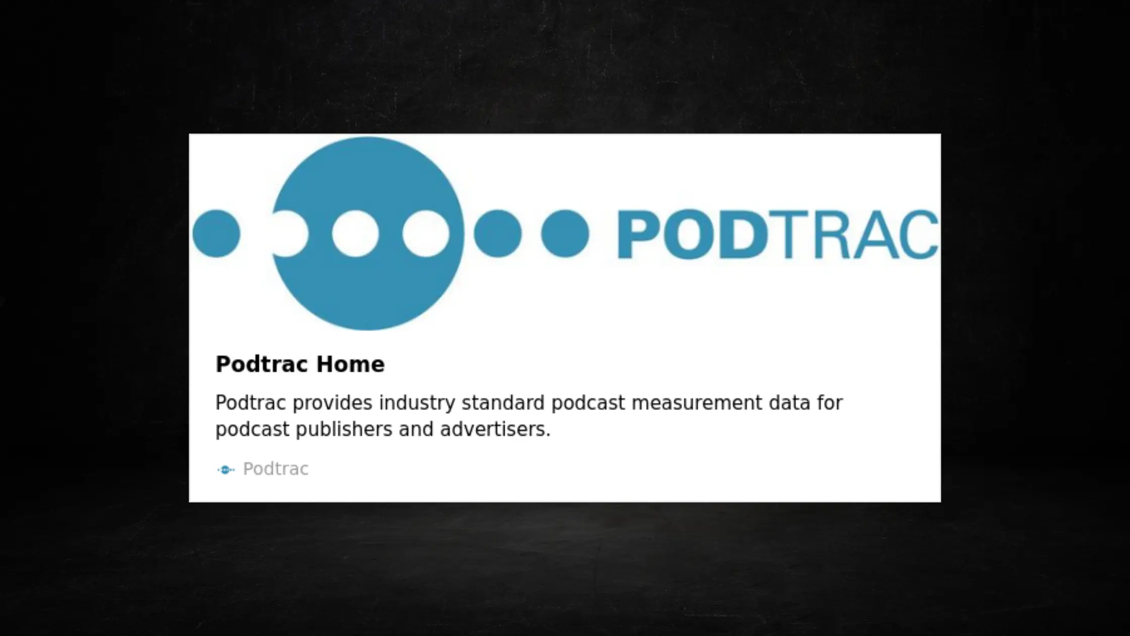 Podtrac analytics dashboard displaying podcast audience measurement and performance metrics